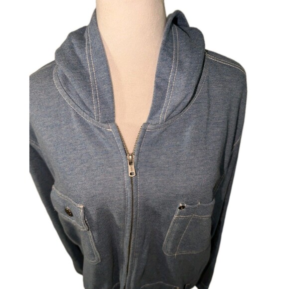 Ralph Lauren Jacket Women's 2X Full Zip Light Blue Hooded Old Money Green Label - Picture 8 of 9